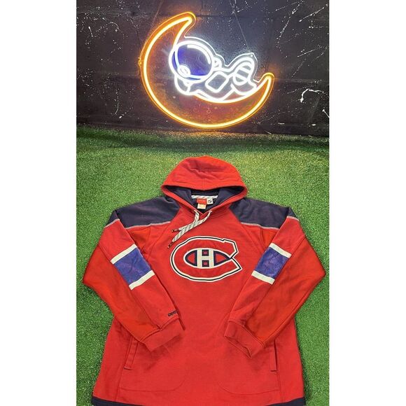 Montreal Canadiens Reebok Face Off Collection Mens Hoodie Sweatshirt Size‎ LG - Picture 1 of 7